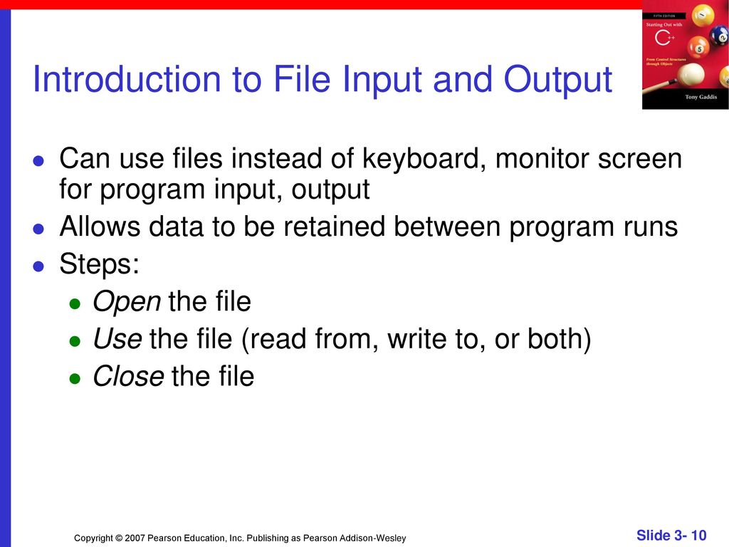 Introduction to File Input and Output