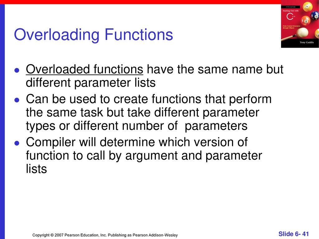 Overloading Functions