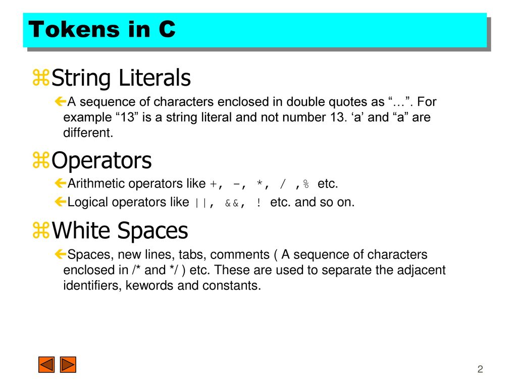 Tokens In C Keywords Identifiers Constants Ppt Download