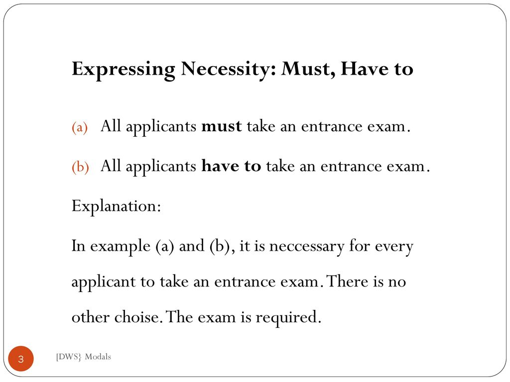 Expressing Necessity: Must, Have to