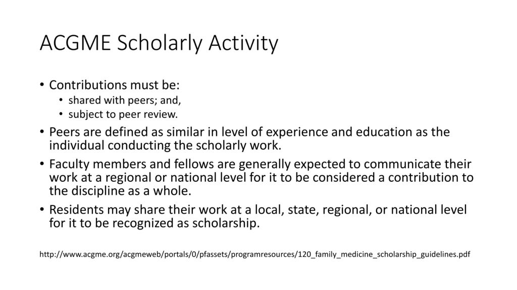 Scholarly activity in residency training ppt download