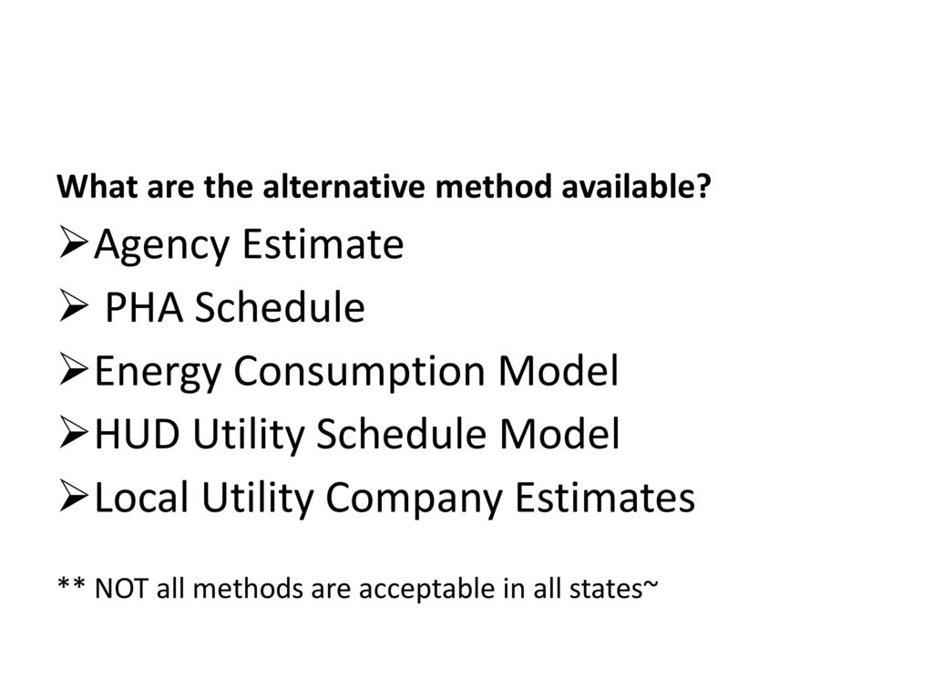 Evaluating Utility Allowance Options ppt download