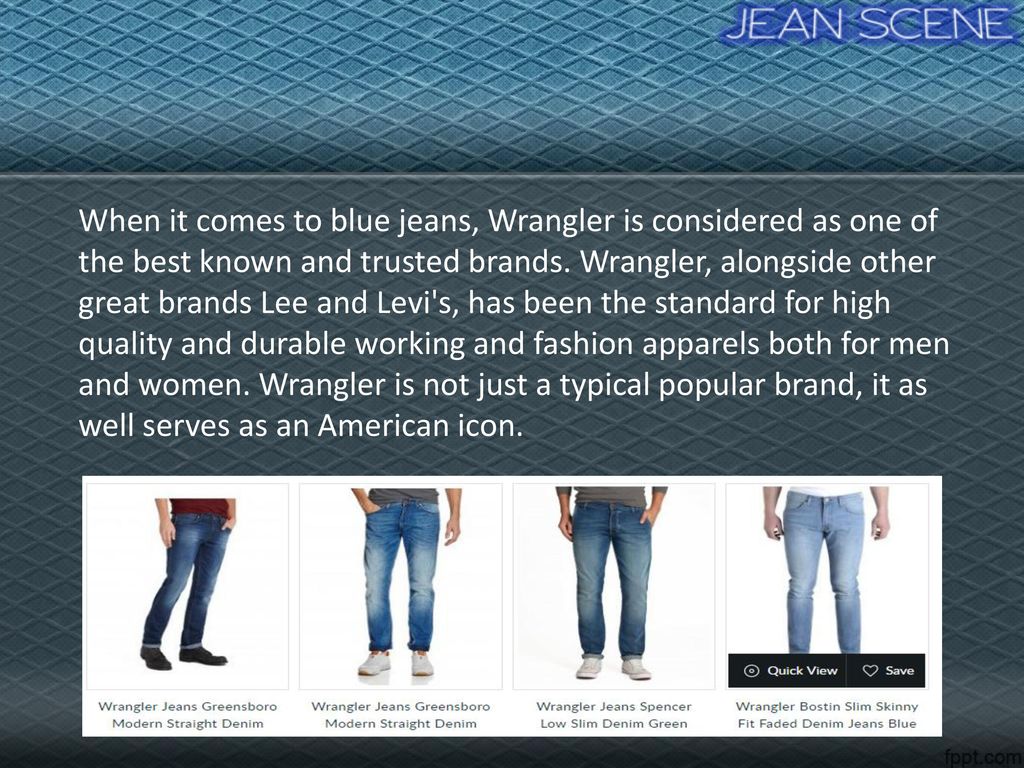 wrangler jean types