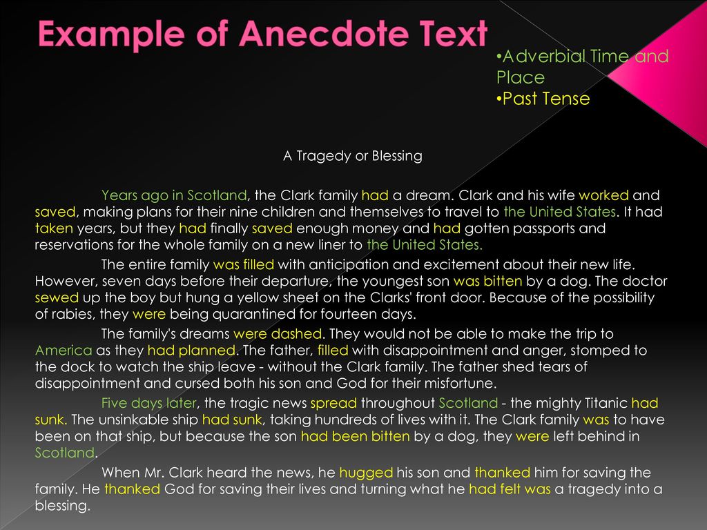 example of anecdote text in english