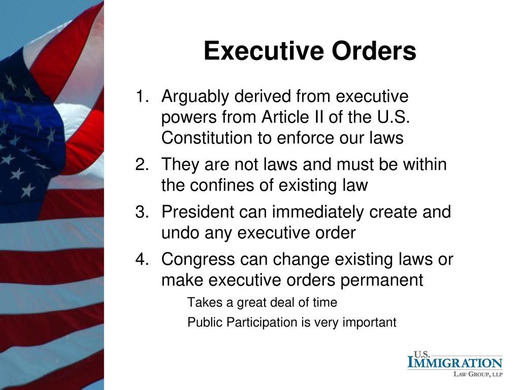 U.S. Immigration Policies 2017 Executive Orders, Rights and Resources ppt download