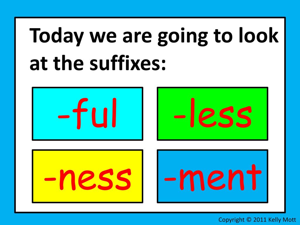 ful, -less, -ness, -ment) - ppt download