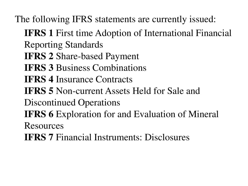 Ifrs Chapter 1 International Financial Reporting Standards Ppt Download