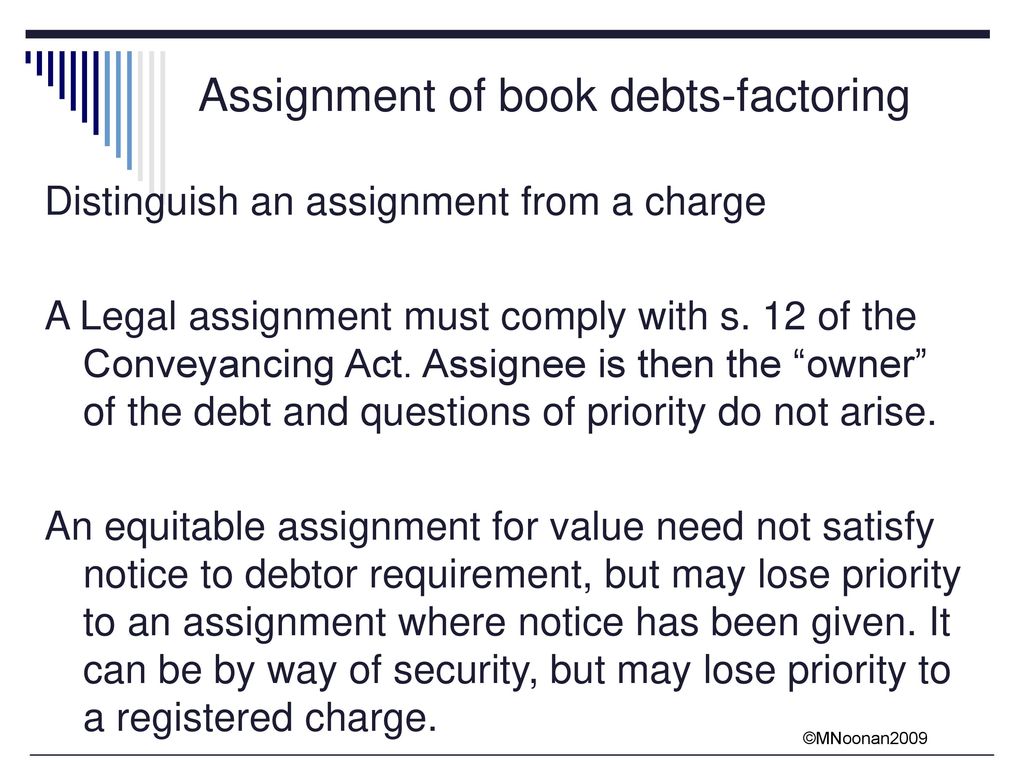 what is a general assignment of book debts