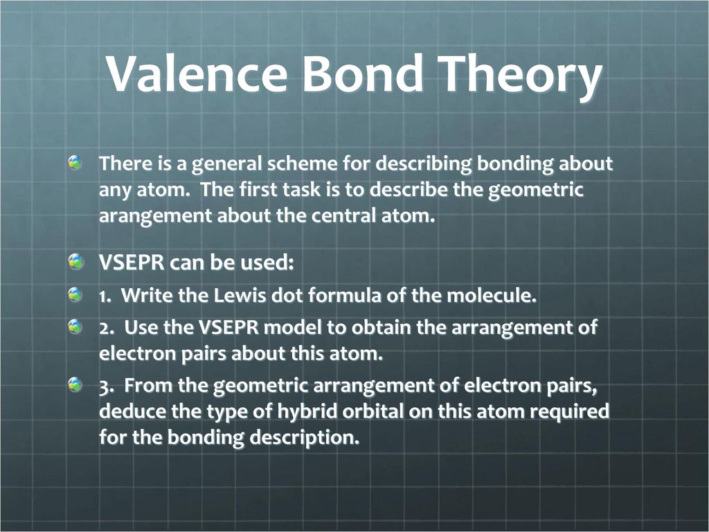 Valence Bond Theory VSEPR can be used: