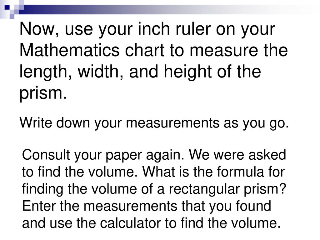 Volume Measurements Chart