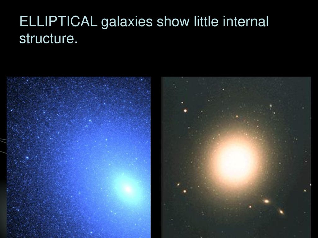 ELLIPTICAL galaxies show little internal structure.