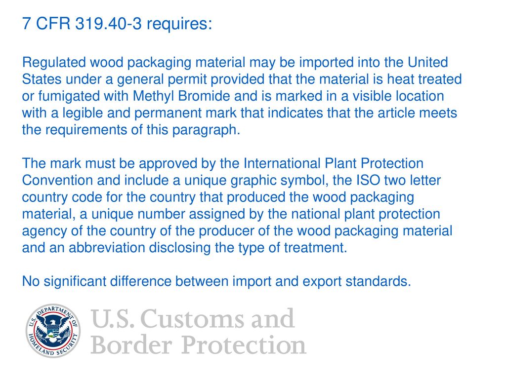Importation Of Wood Packaging Material Ispm 15 Federal Register Vol Ppt Download