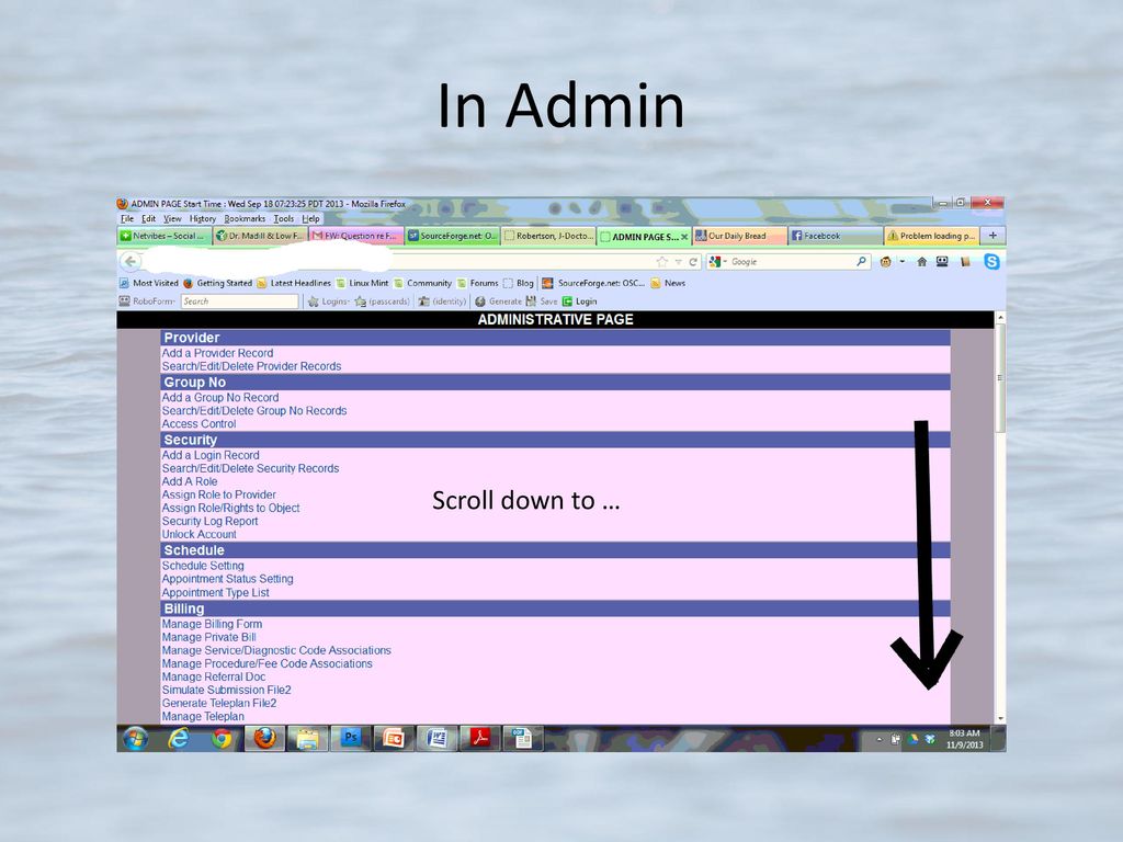 In Admin Scroll down to …