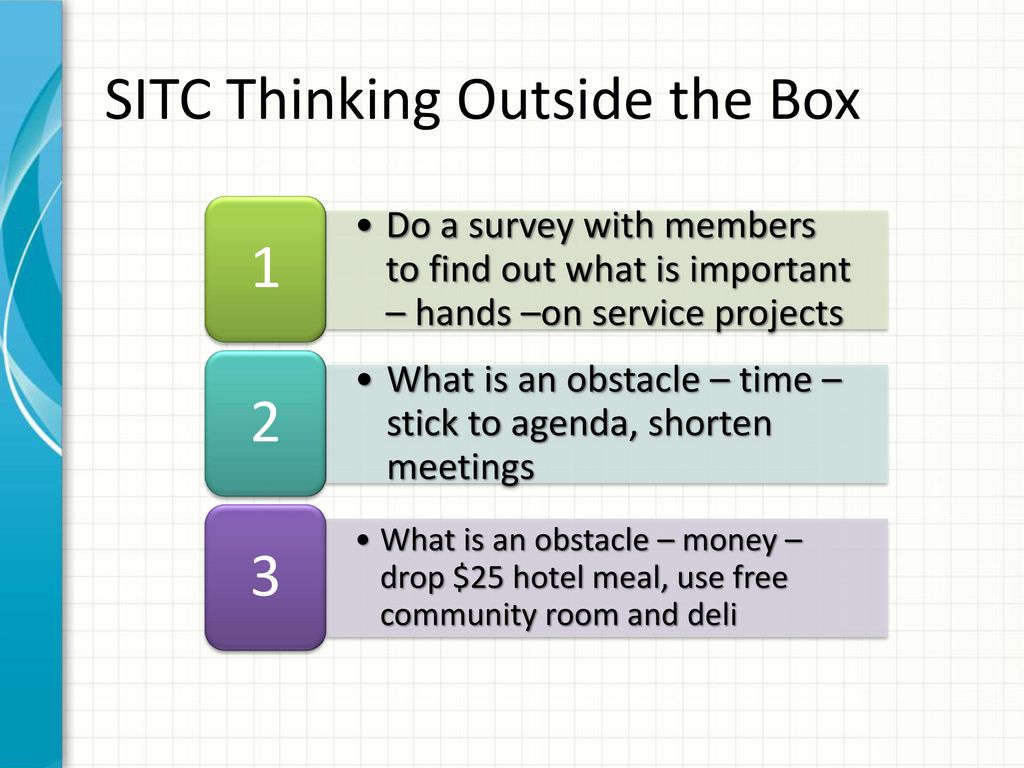 Membership Thinking outside the box SITC model ppt download
