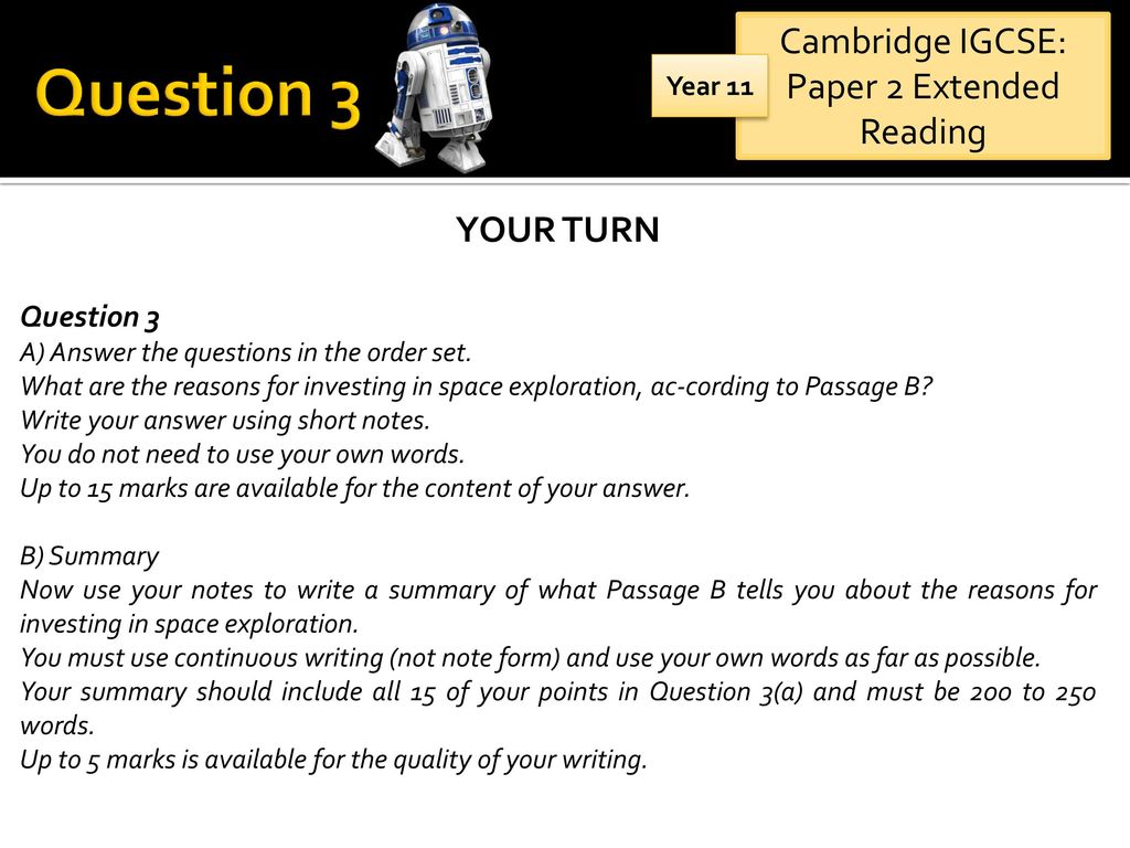Igcse paper 2 extended reading ppt download