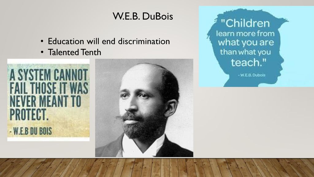 W.E.B. DuBois Education will end discrimination Talented Tenth
