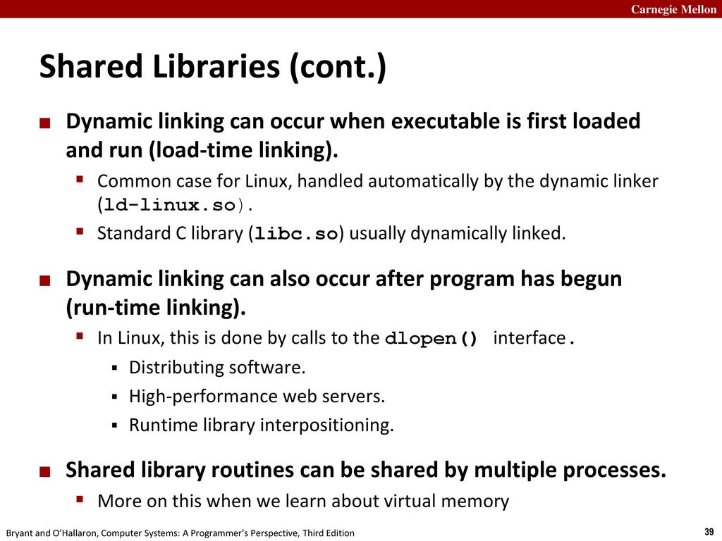 Shared Libraries (cont.)