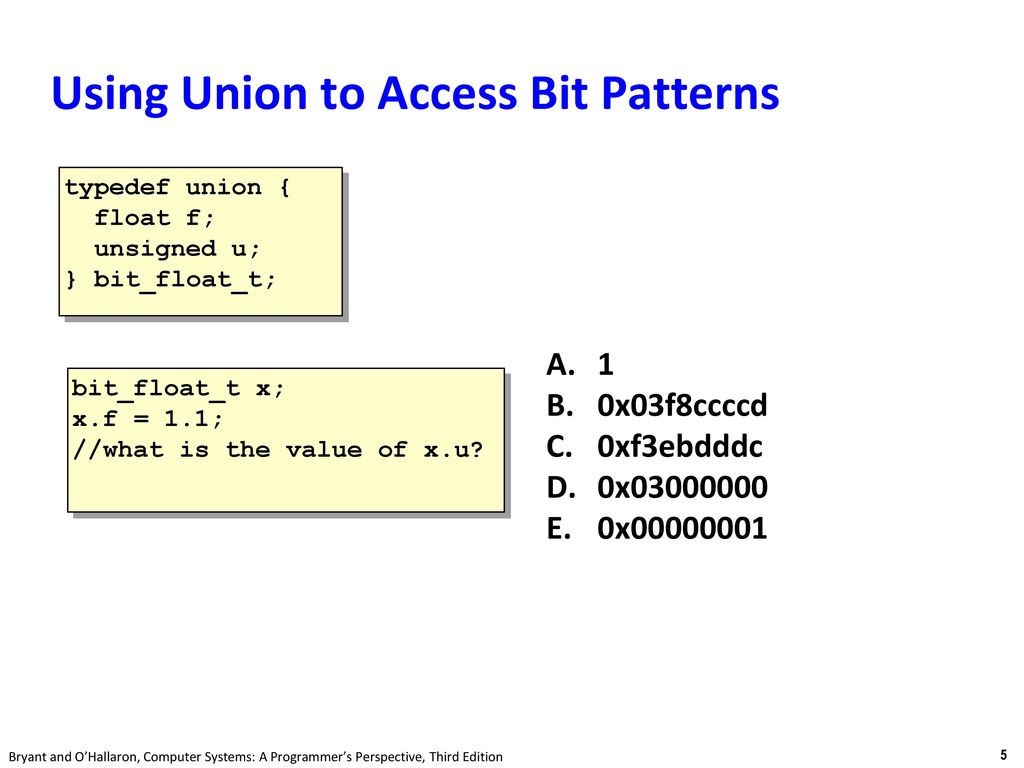 Machine-Level Programming V: Unions and Memory layout - ppt download
