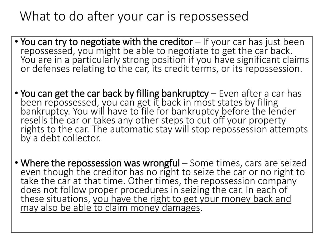 Automobile repossessions ppt download