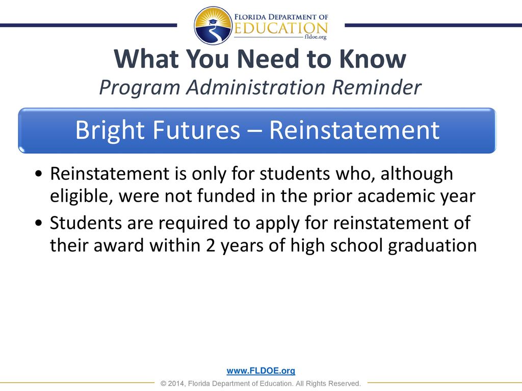 What You Need to Know Program Administration Reminder