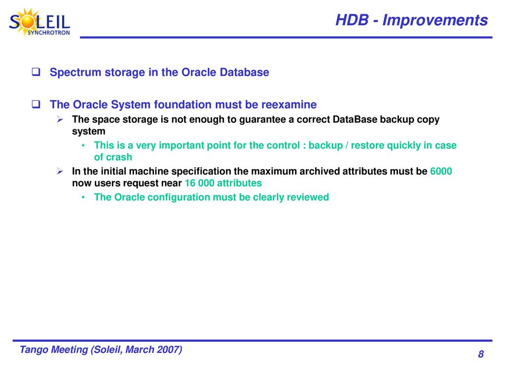 Archiving System Deployed at Soleil ppt download