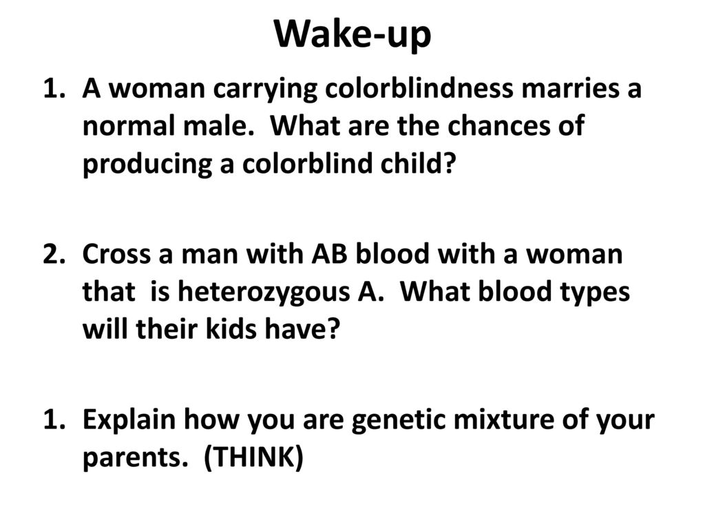 Wake Up A Woman Carrying Colorblindness Marries A Normal Male