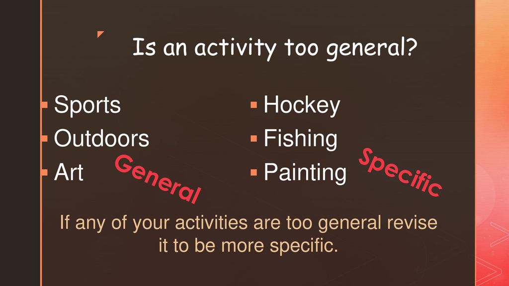 Is an activity too general