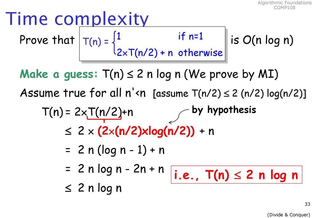 COMP108 Algorithmic Foundations Divide and Conquer - ppt download