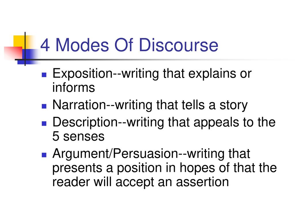 What are the 4 modes of discourse ppt download