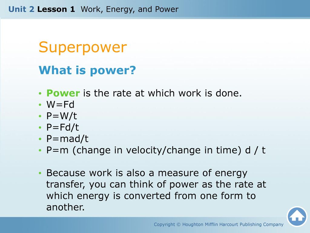 Unit 2 energy big idea energy exists in different forms and can