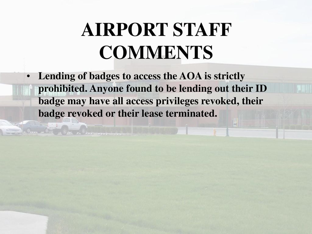 AIRPORT STAFF COMMENTS