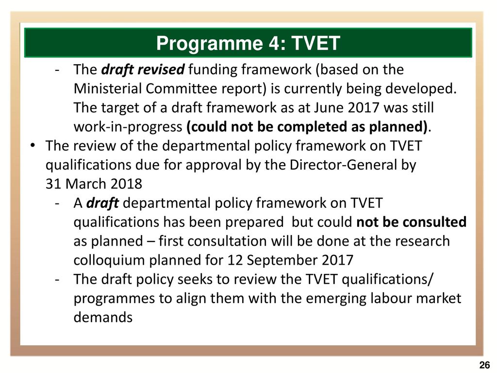 Programme 4: TVET