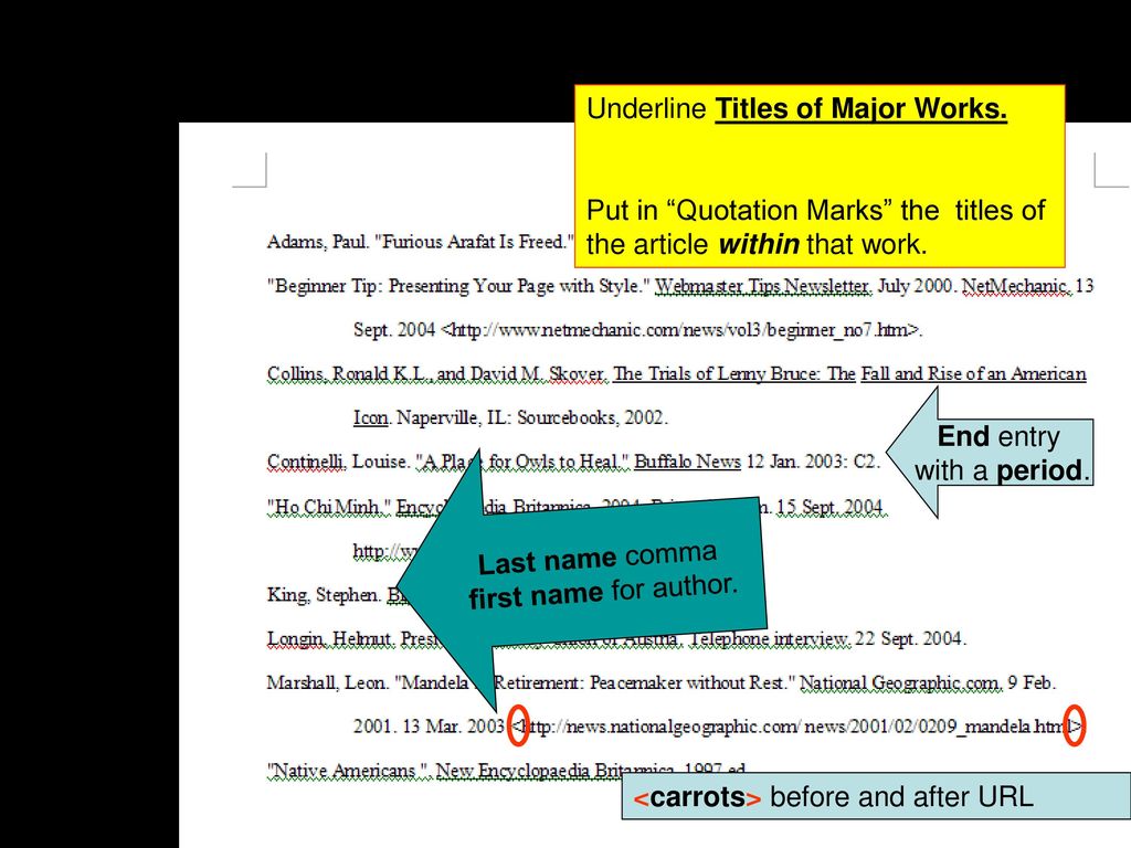 Use NoodleBib to produce your Works Cited Page. - ppt download