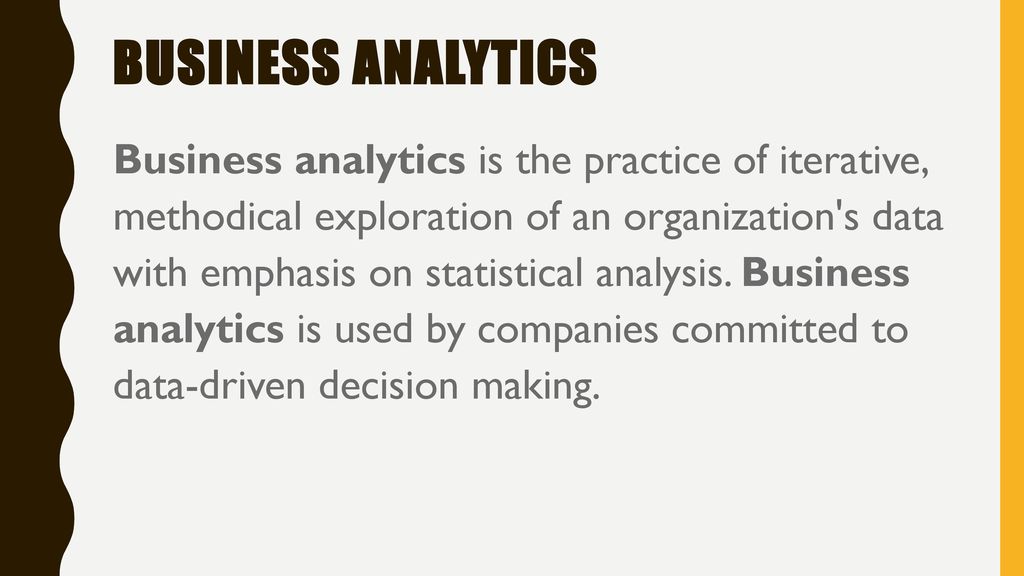 Business analytics Lessons from an undergraduate introductory course