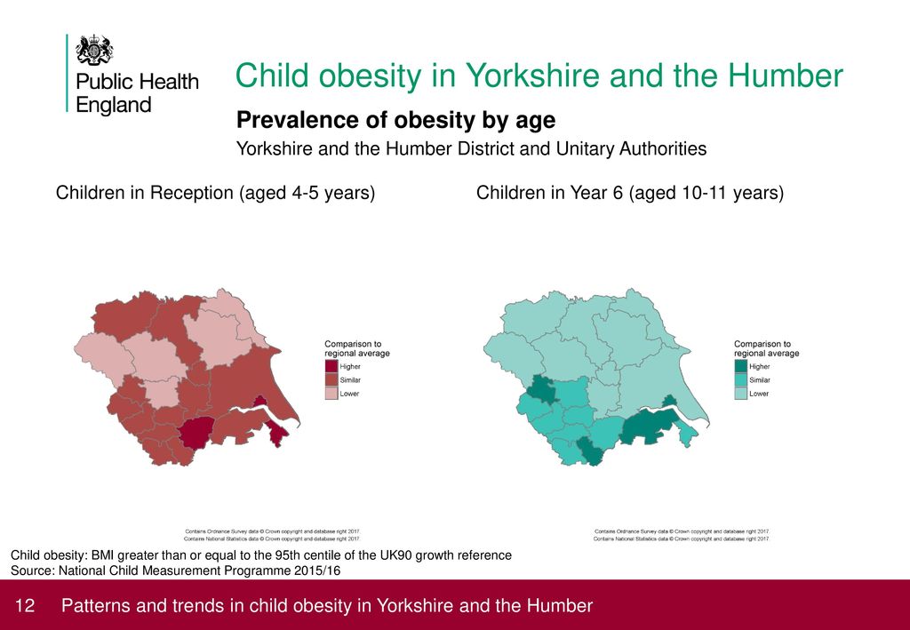 Child obesity in Yorkshire and the Humber