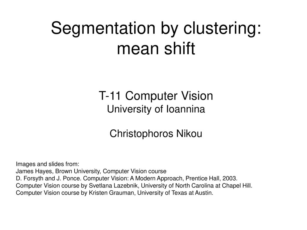 Segmentation By Clustering: Mean Shift - Ppt Download