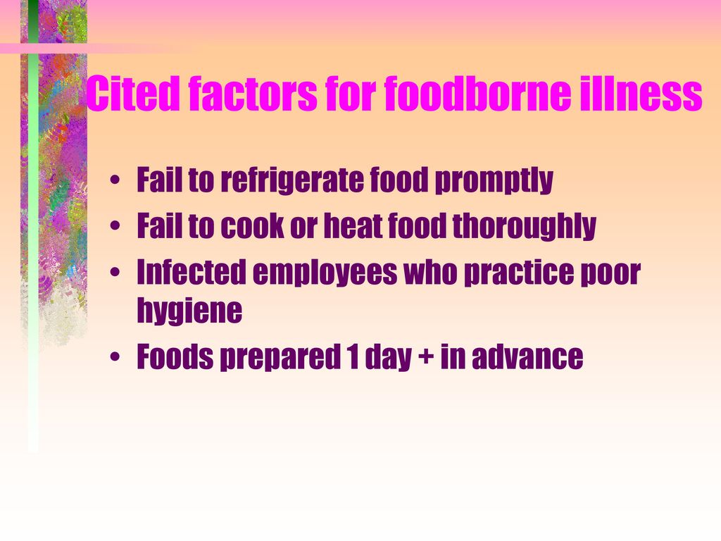 Cited factors for foodborne illness