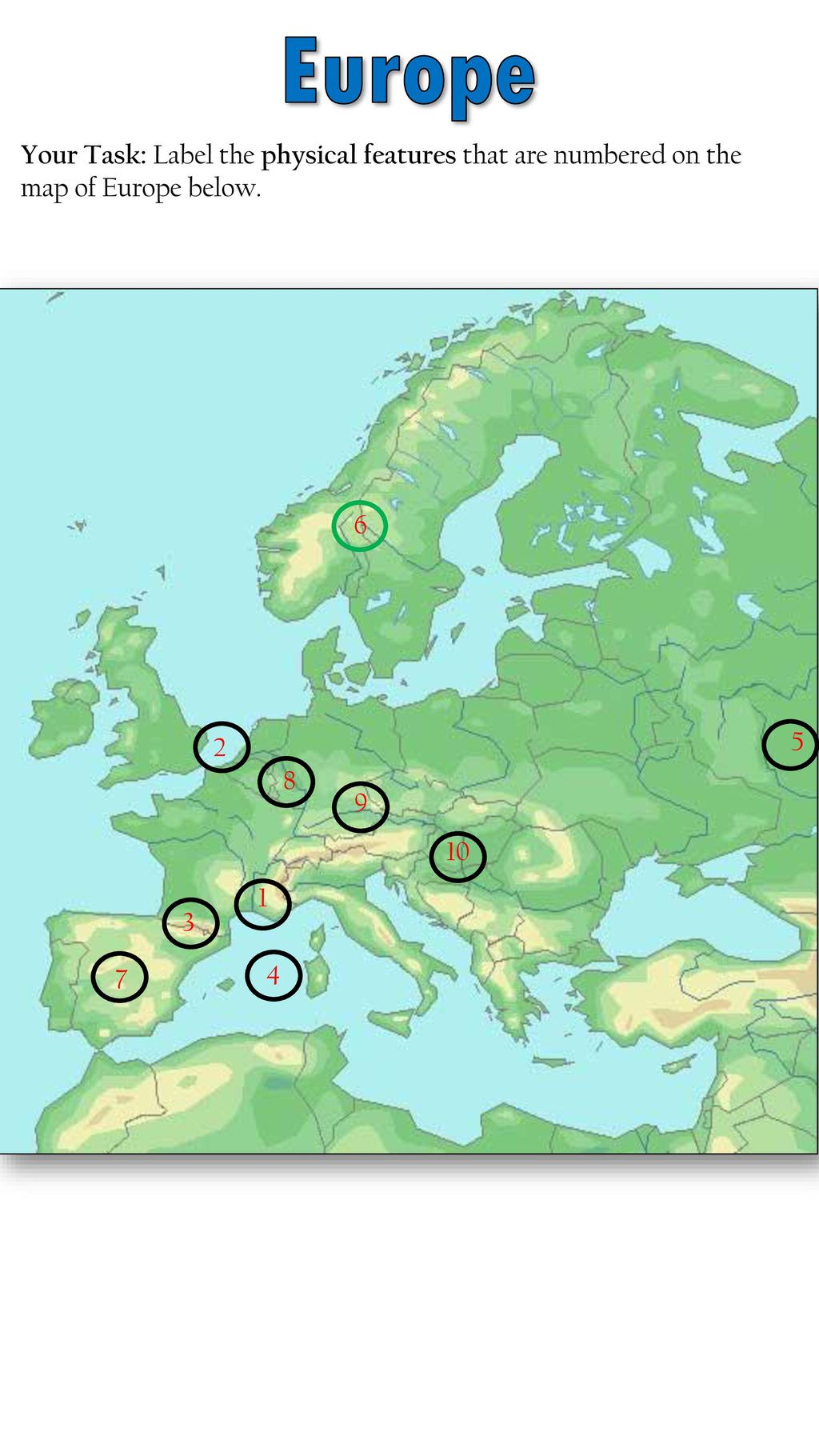 Map Of Europe Numbered Latin America, & Australia - Ppt Download