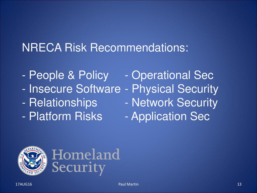 NRECA Risk Recommendations: - People & Policy