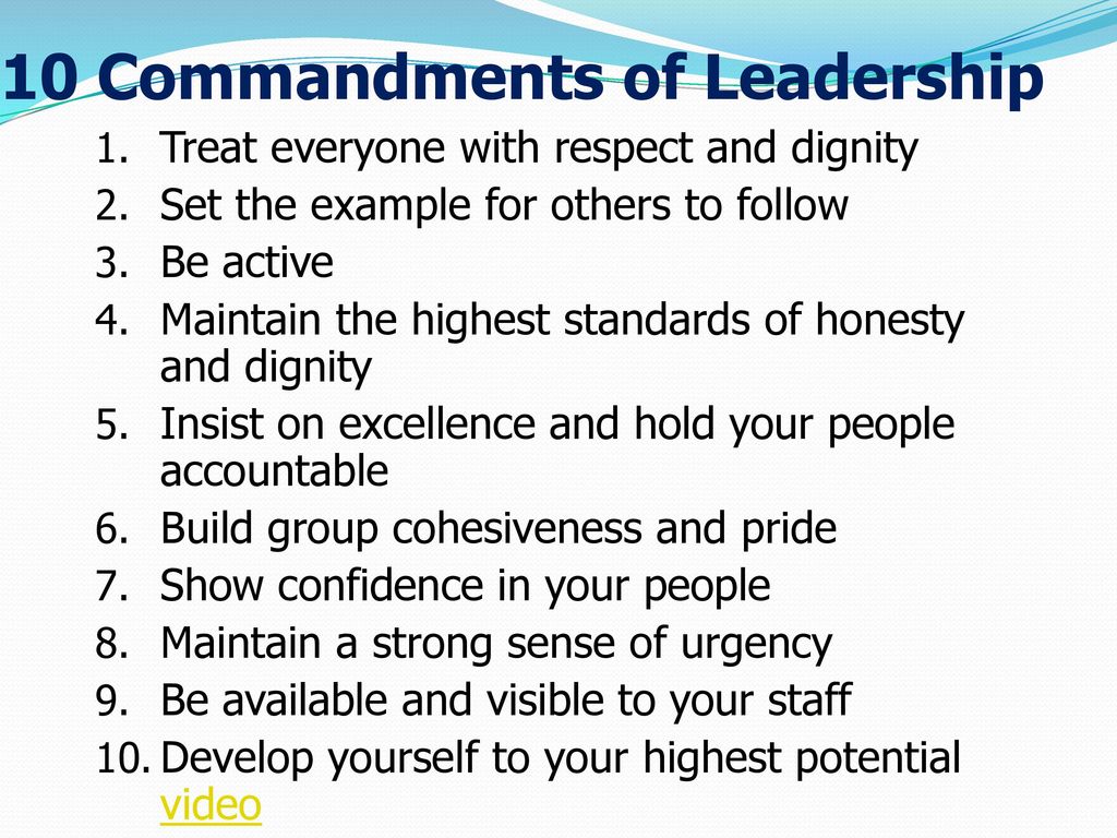 10 Commandments of Leadership