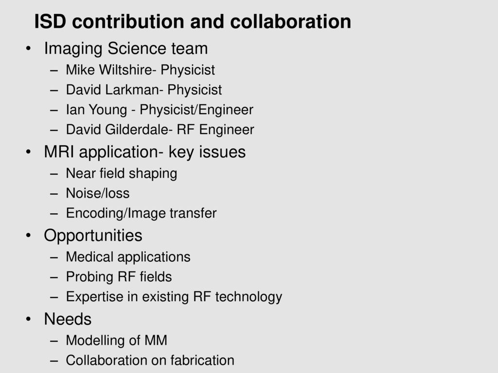 ISD contribution and collaboration
