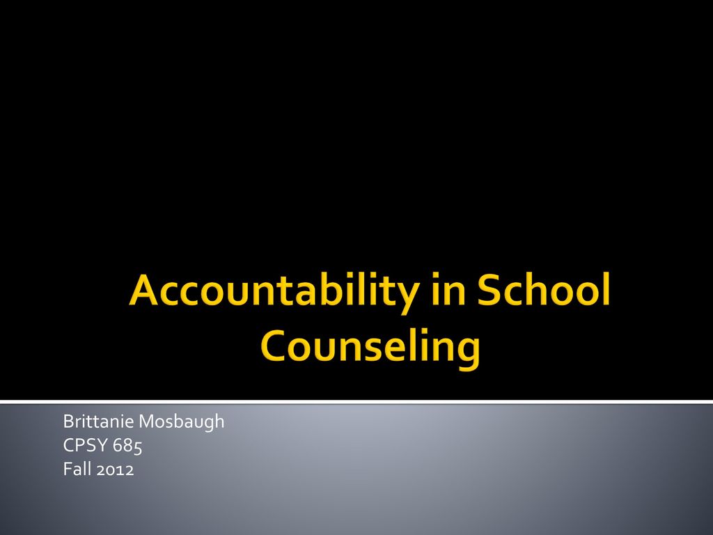Accountability in School Counseling