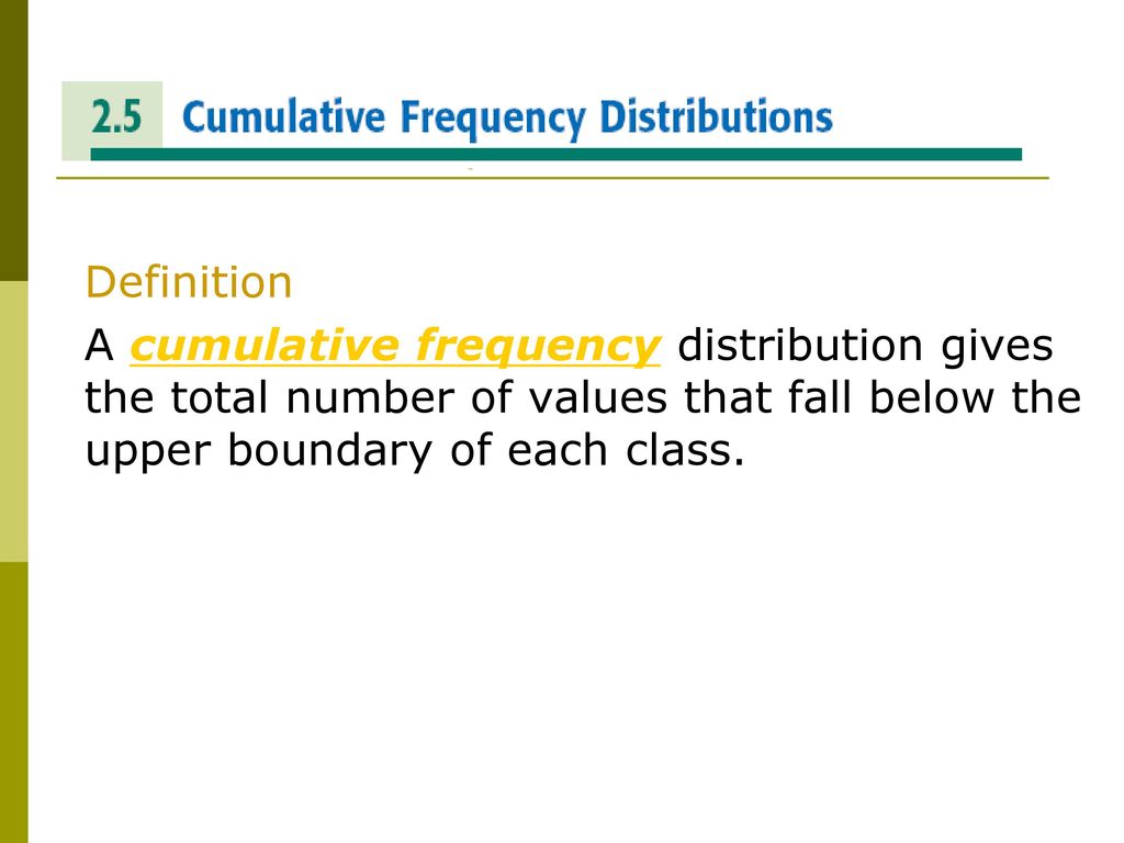 cumulative frequency distribution definition