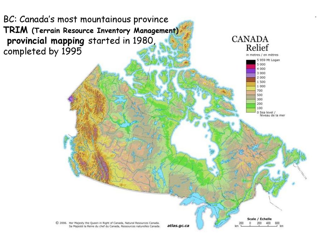 Максимальные высоты канады. Рельеф Канады карта. Рельеф Канады география. Рельефная карта Канады. Ландшафтная карта Канады.