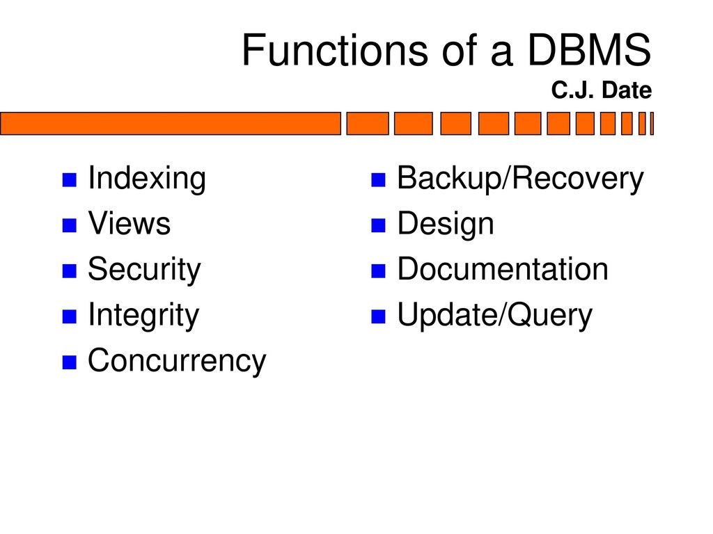 functions of dbms