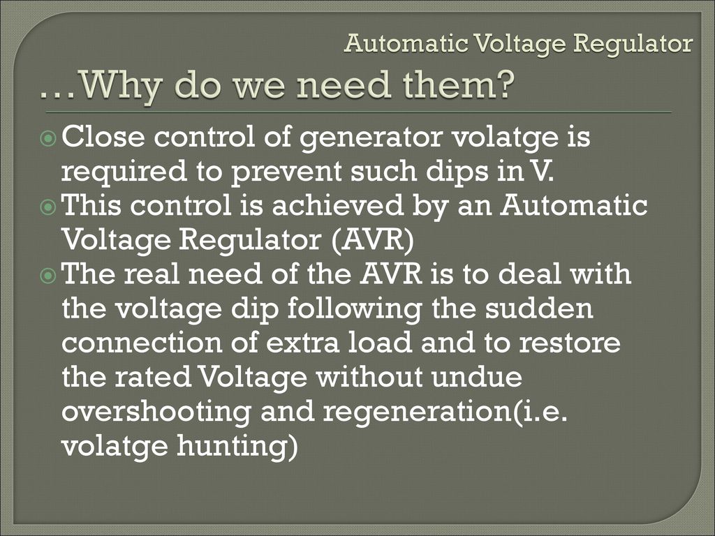 Automatic Voltage Regulator Ppt Download