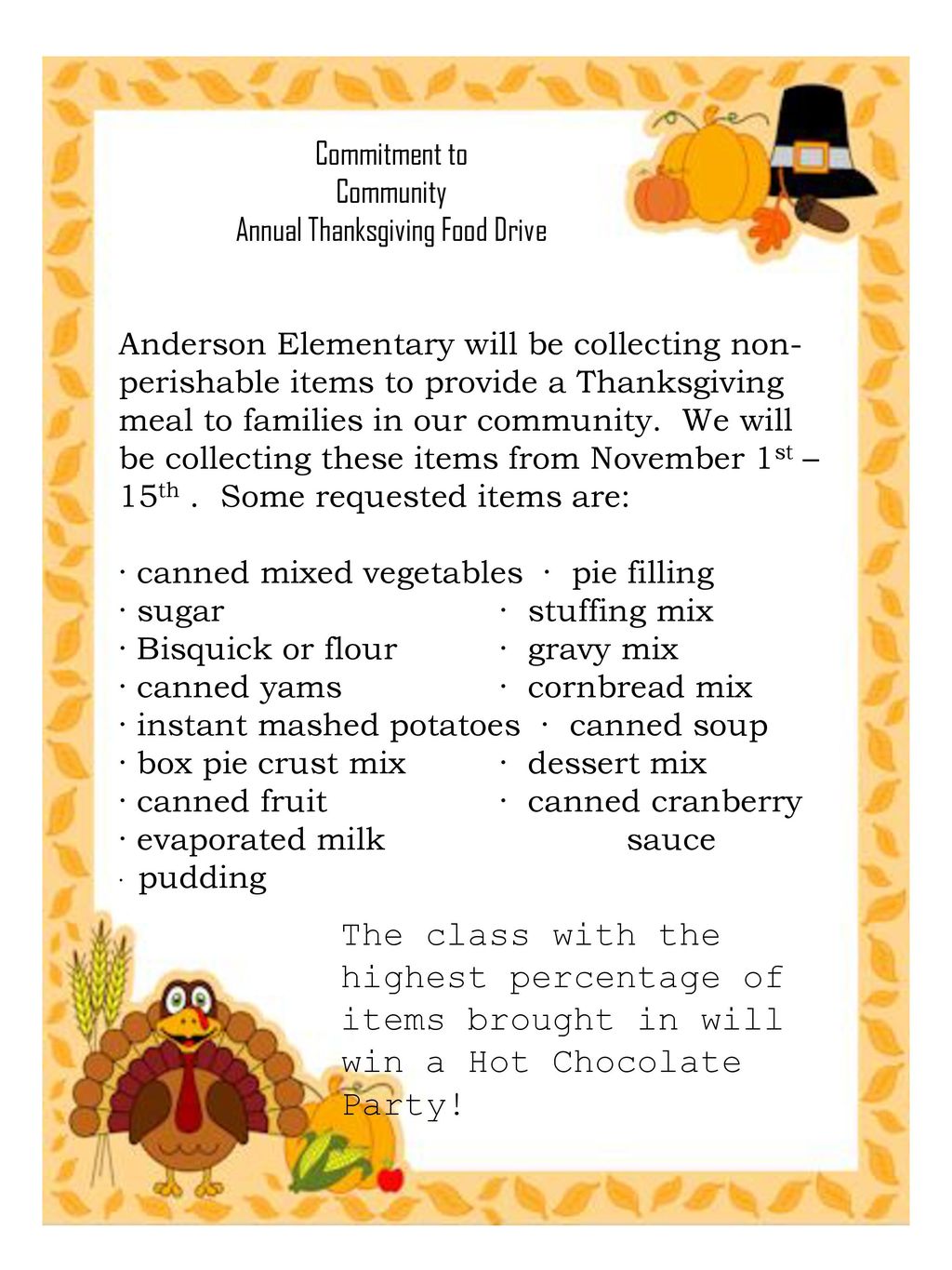 Annual Thanksgiving Food Drive - ppt download
