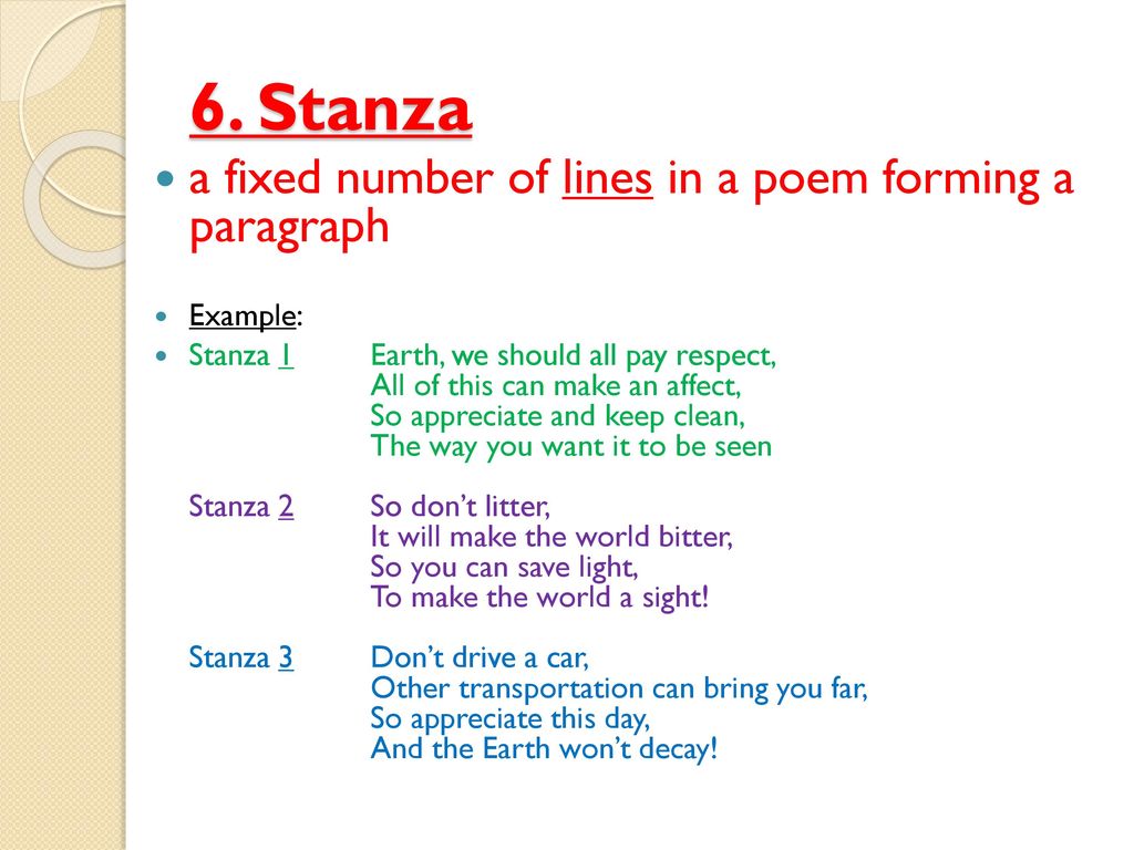 Decimal Division A Stanza In A Poem