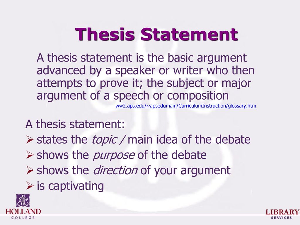 good debate thesis