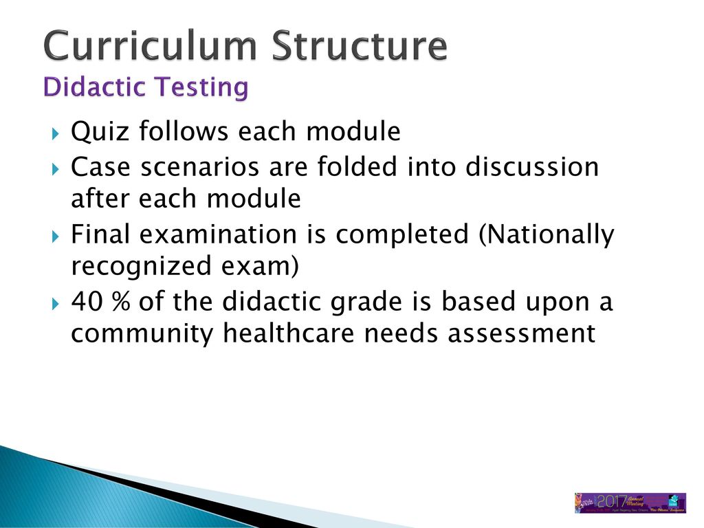 Curriculum Structure Didactic Testing